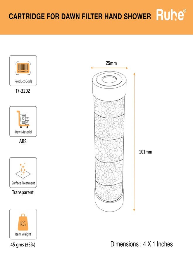 Ruhe Dawn Filter Cartridge for Hand Shower | Hard Water Softener Filter | Multi-Stage Filtration for Clean and Purified Shower Water - Image 5